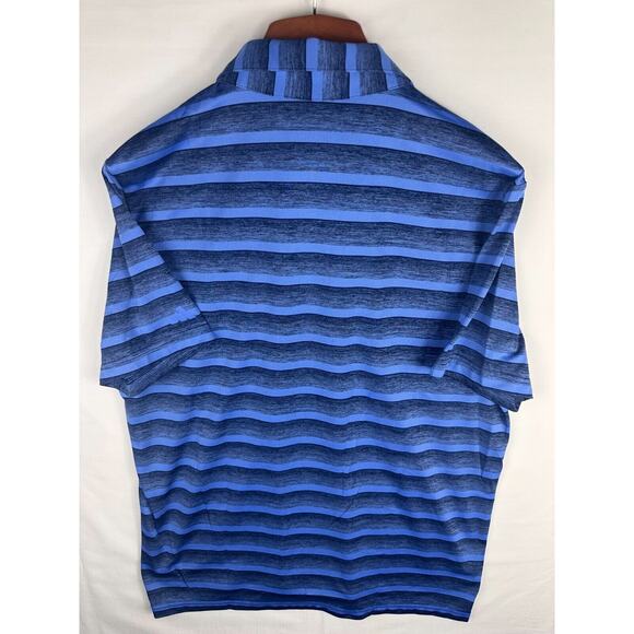 Adidas Men's Size Medium Performance Golf Polo Shirt LACC US Open Striped Blue - Picture 5 of 7